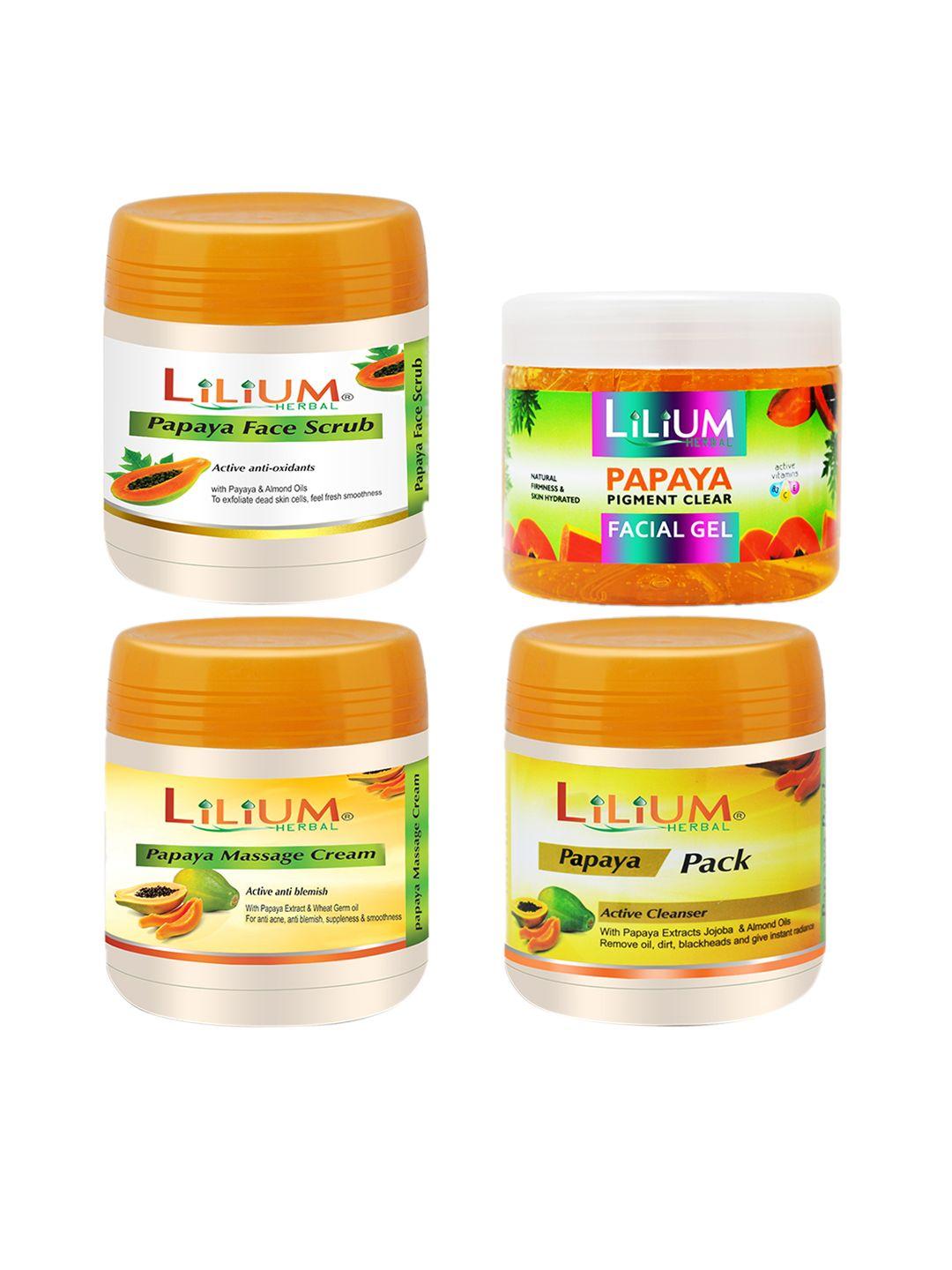 lilium set of 4 anti-oxidants papaya facial kit
