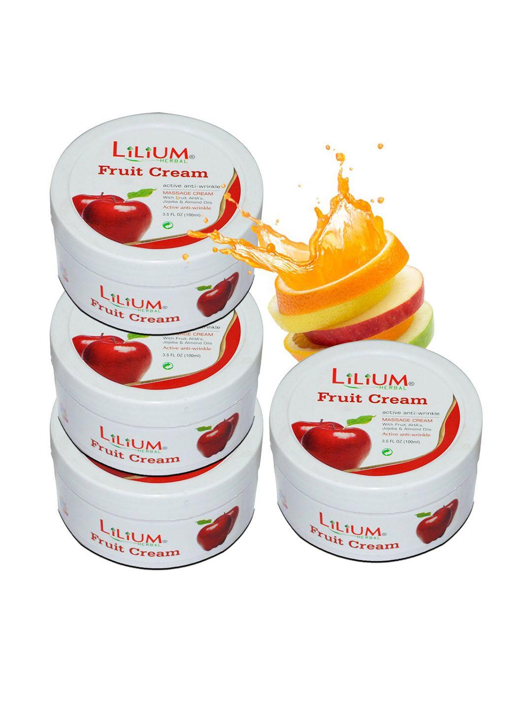 lilium set of 4 fruit massage cream with jojoba & almond oil - 100 ml each