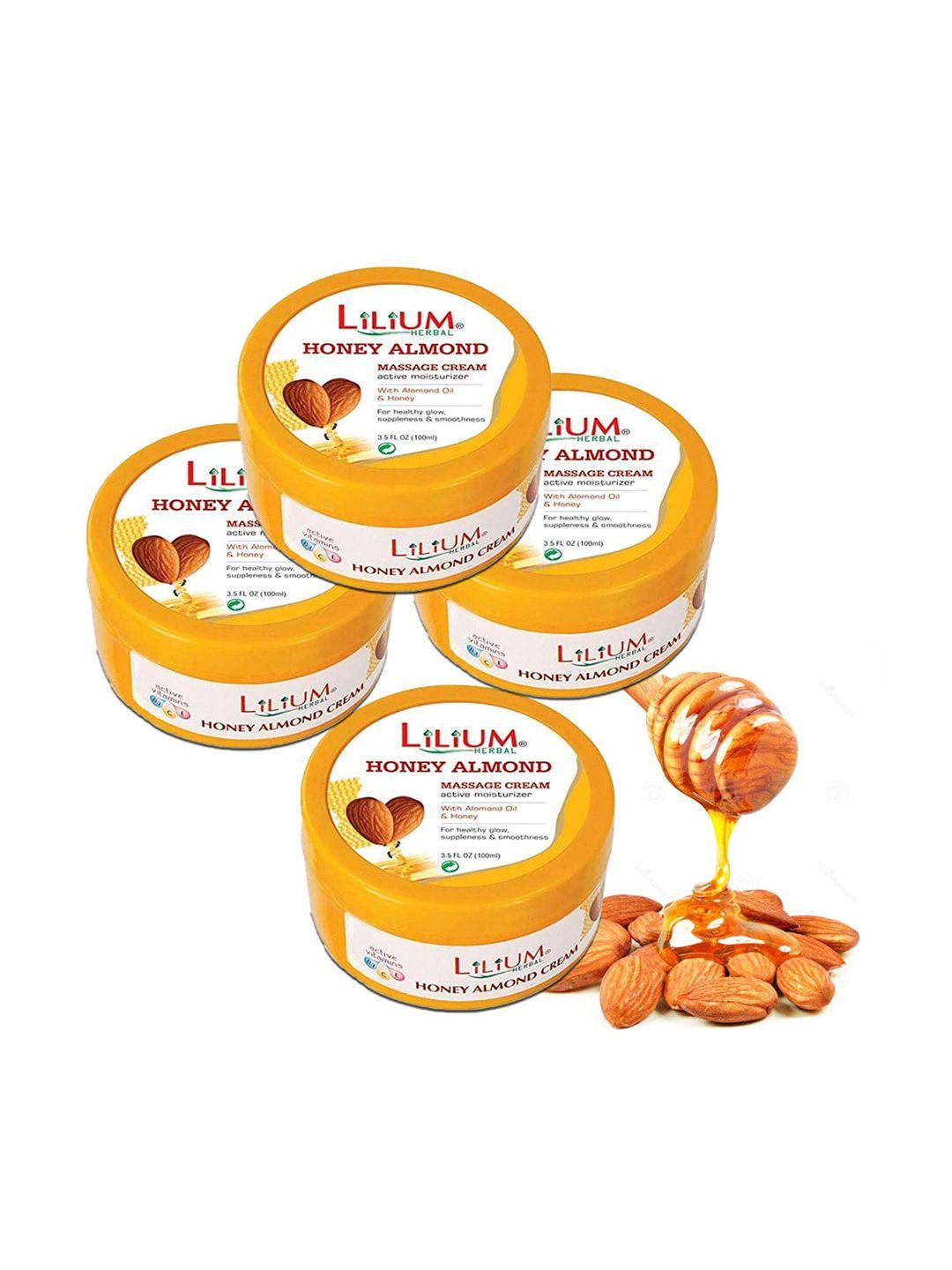 lilium set of 4 honey almond massage cream 400ml