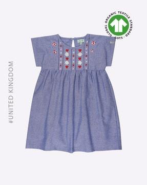 lill girls dresses & frocks, blue, 0-3m