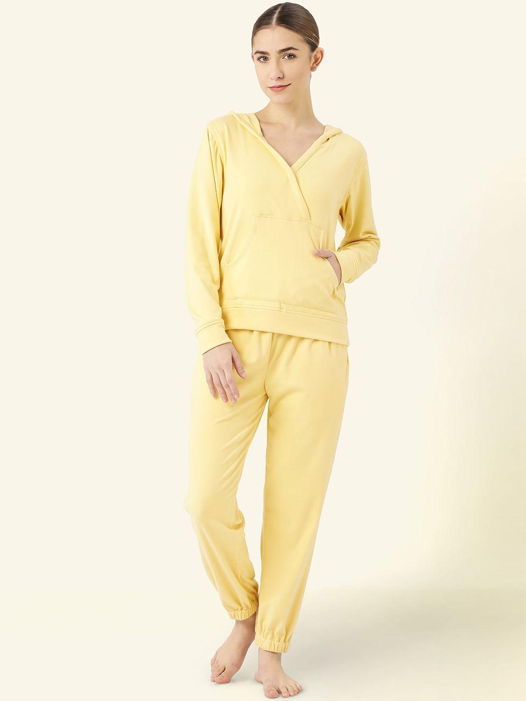 lill women yellow solid leisure co-ords set