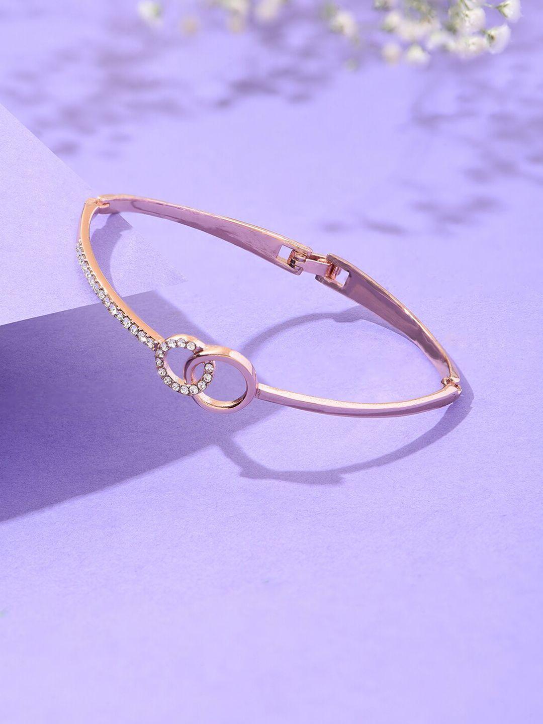 lilly & sparkle cubic zirconia rose gold-plated ring bracelet