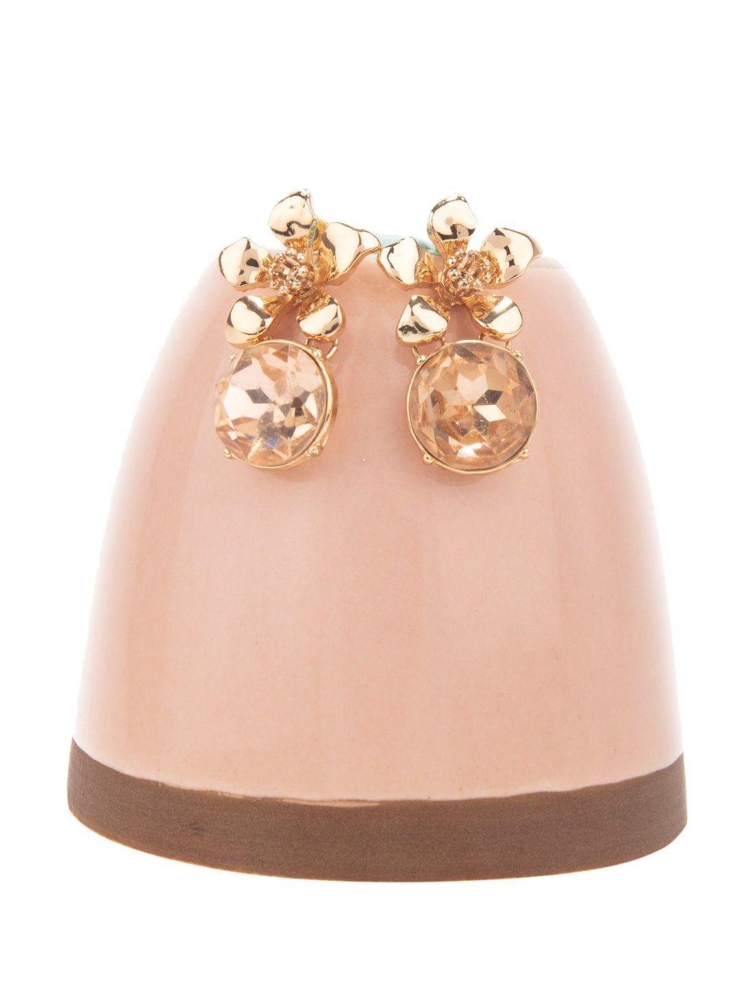 lilly & sparkle gold-plated floral drop earrings