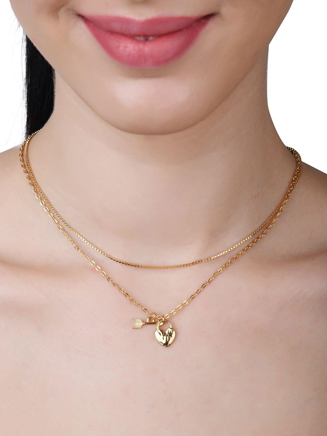 lilly & sparkle gold-plated layered necklace