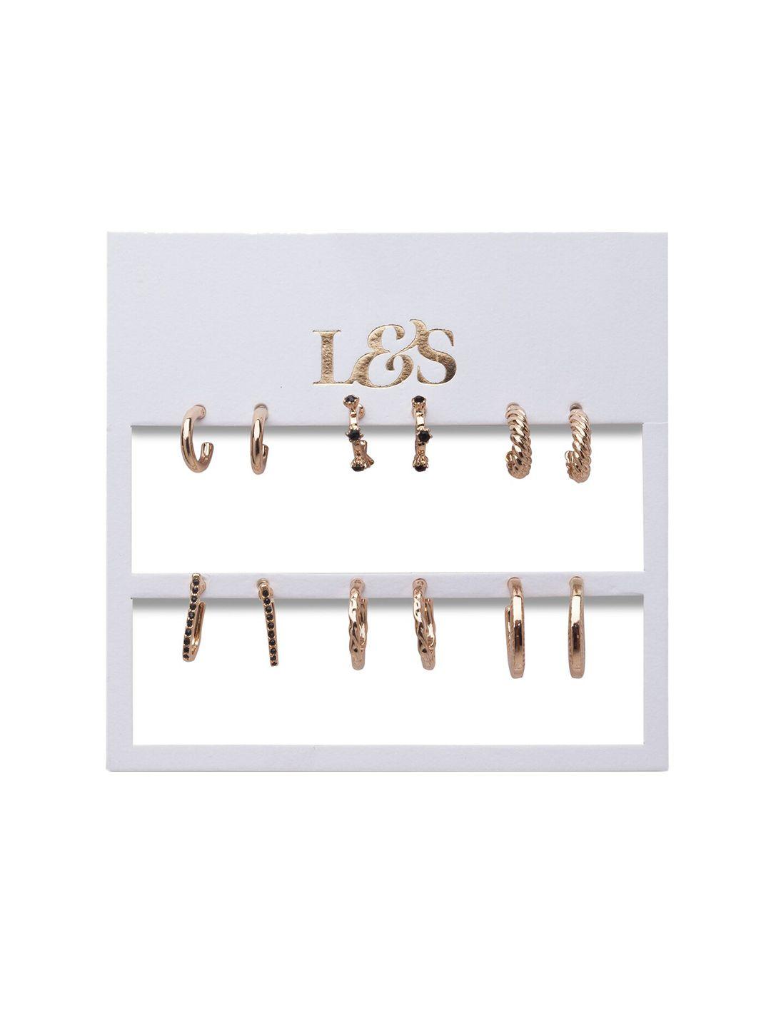 lilly & sparkle gold-toned contemporary ear cuff earrings