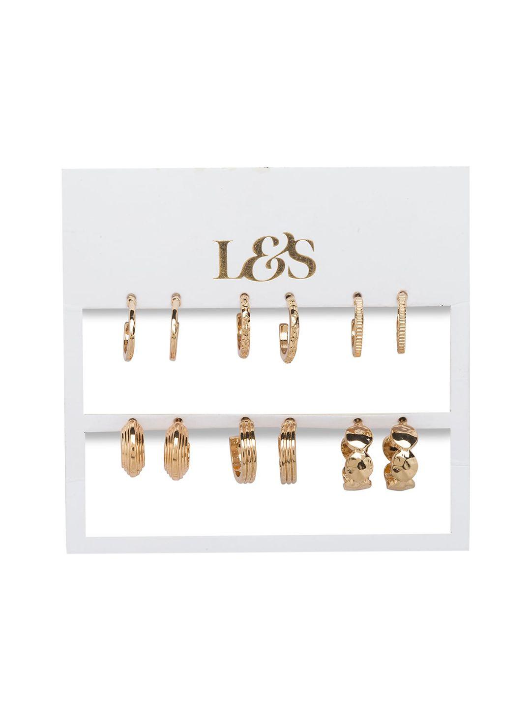lilly & sparkle gold-toned contemporary studs earrings