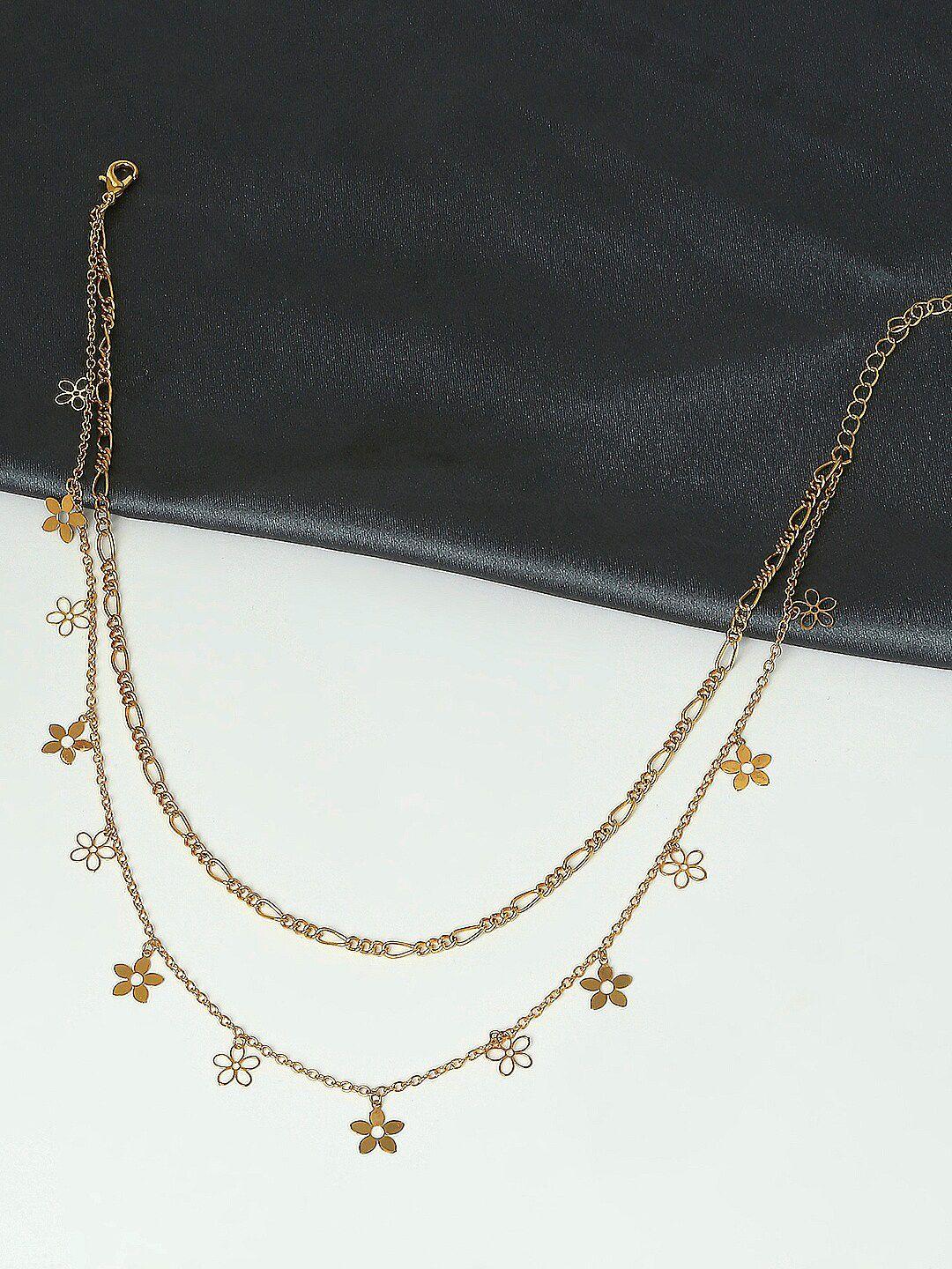 lilly & sparkle gold-toned gold-plated layered necklace