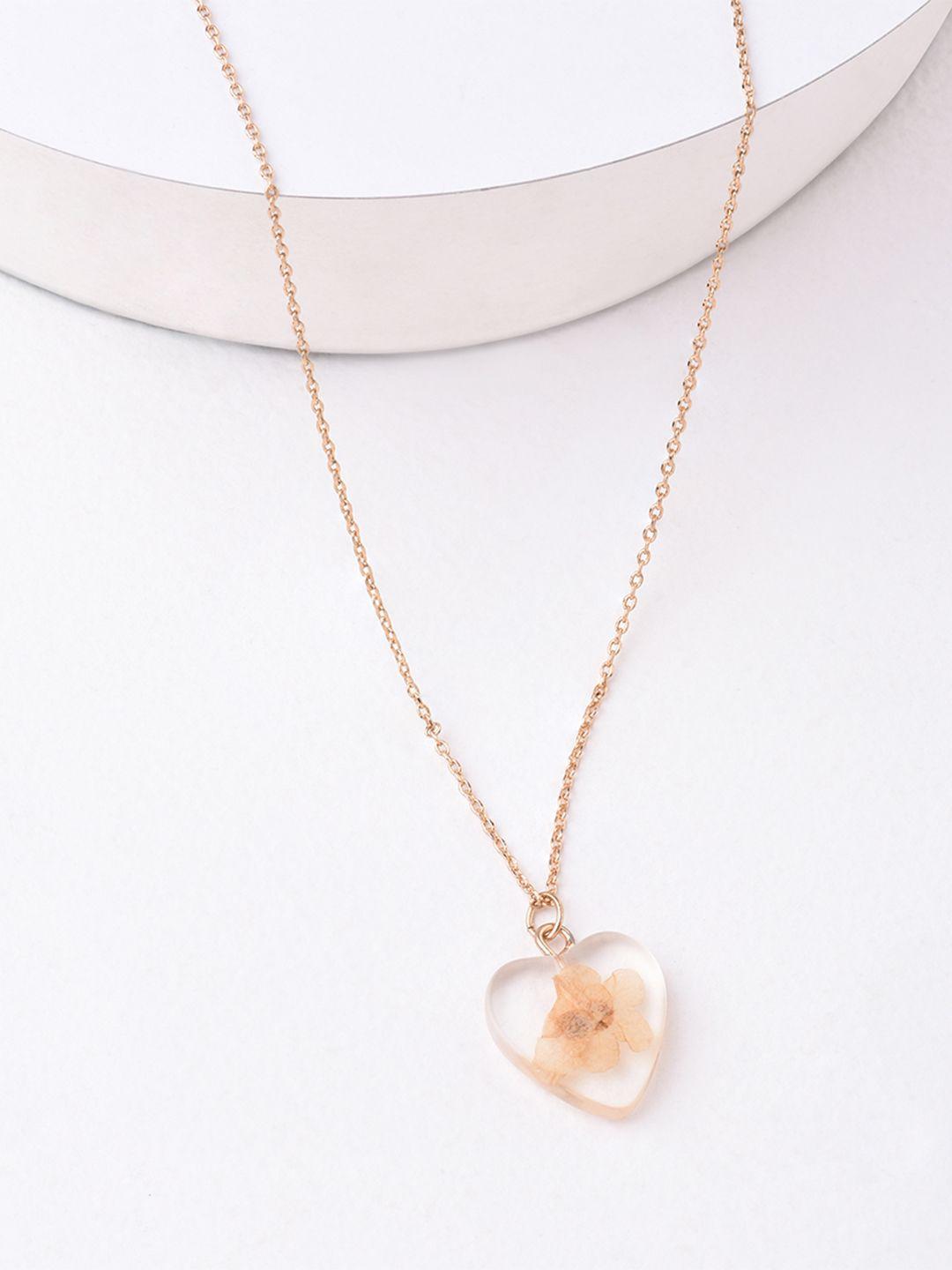 lilly & sparkle white & gold-plated heart pendant necklace