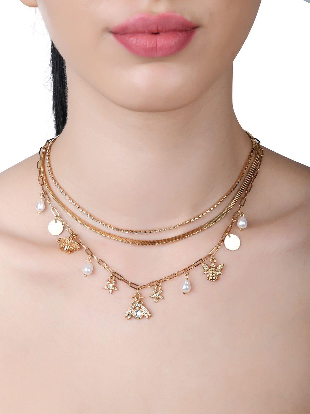 lilly & sparkle women gold-plated layered necklace