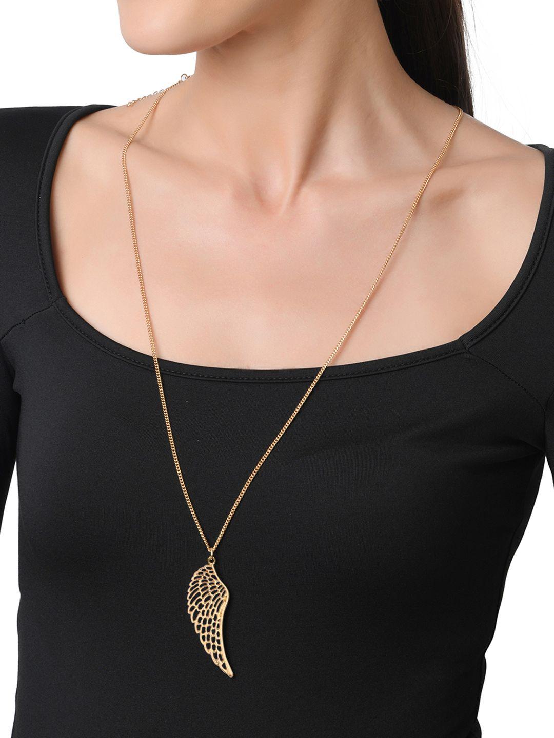 lilly & sparkle women gold-plated with wing pendant necklace