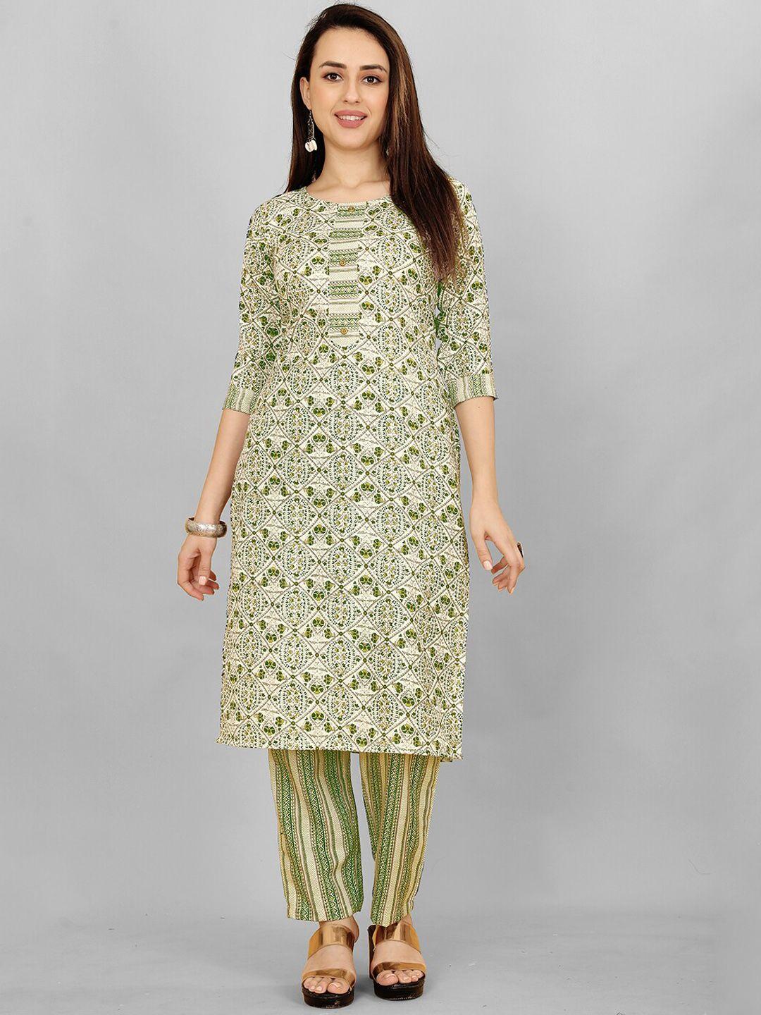 lilots ethnic motifs printed straight kurta with trousers