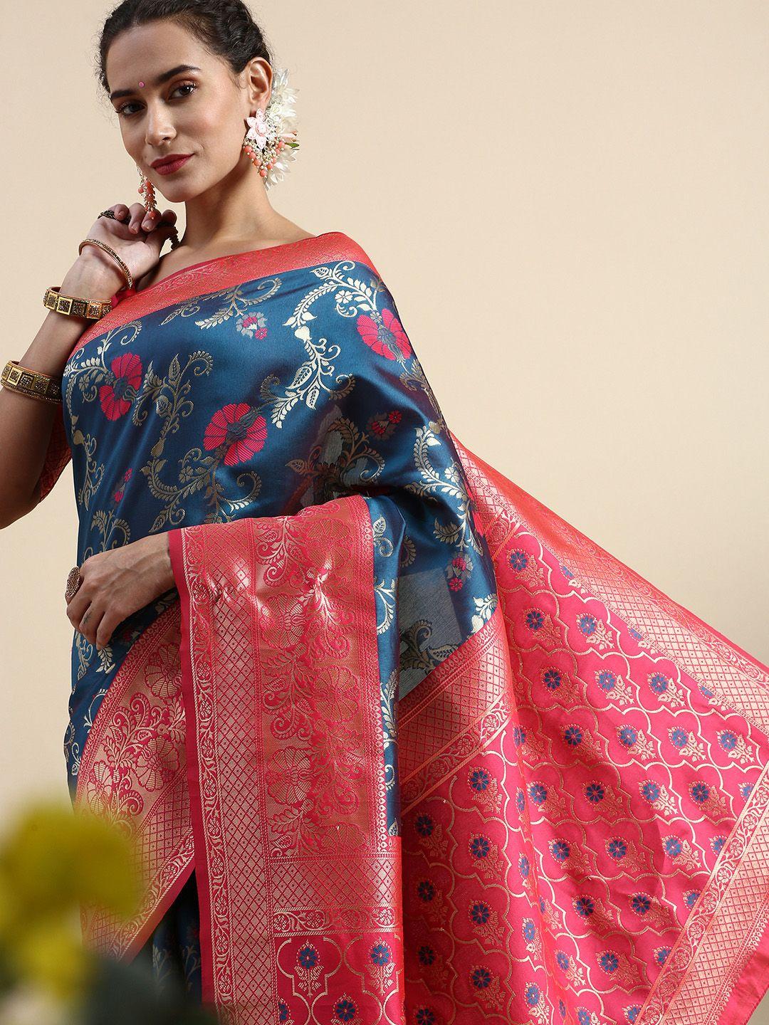 lilots ethnic motifs woven design banarasi saree with blouse piece