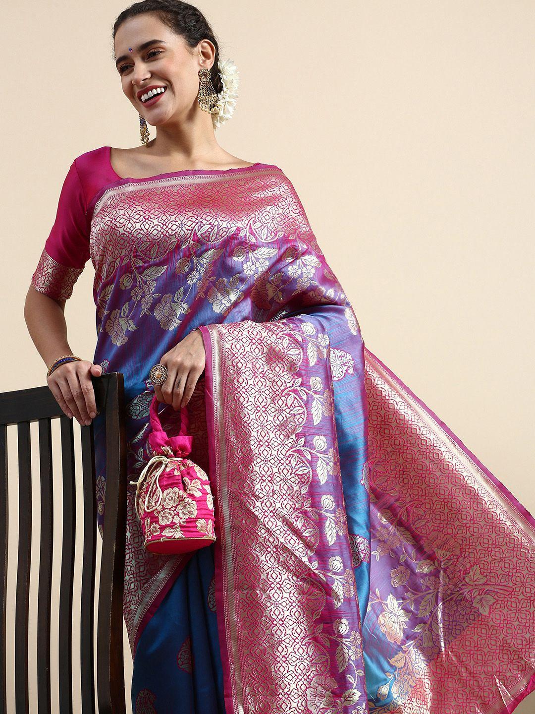 lilots ethnic motifs woven design banarasi saree with blouse piece