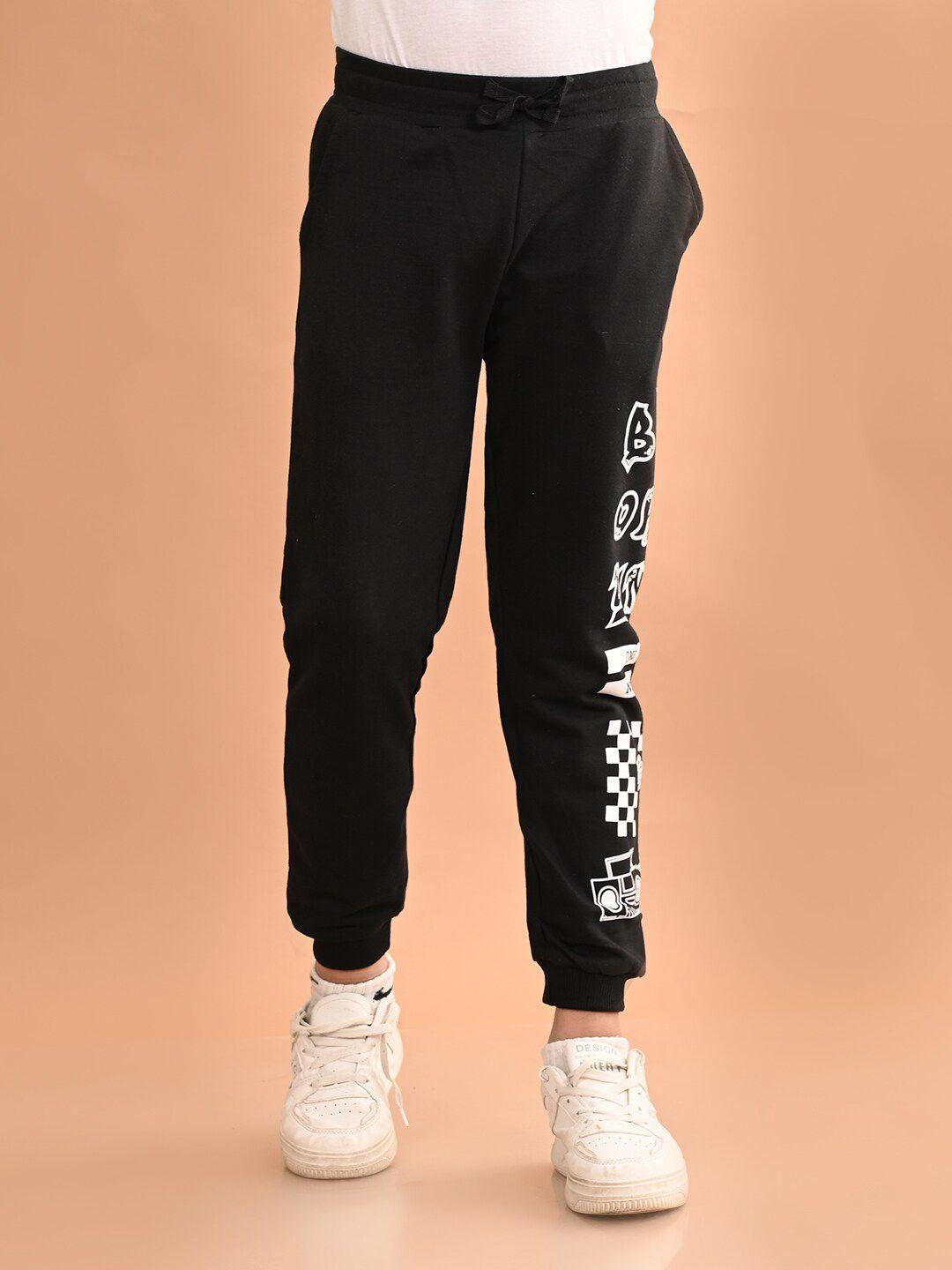 lilpicks boys abstract printed mid-rise cotton joggers