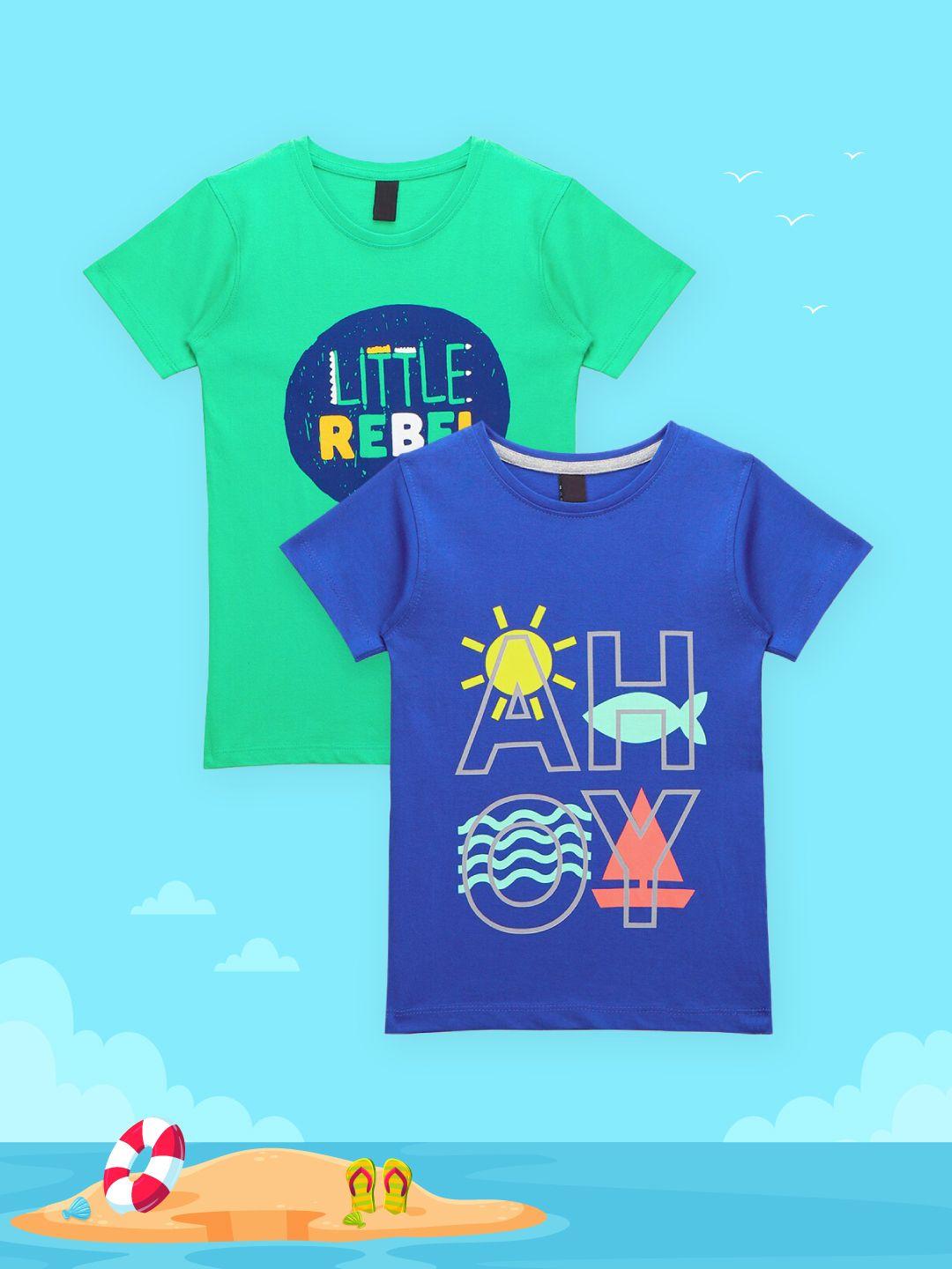 lilpicks-boys-blue-typography-2-printed-applique-t-shirt