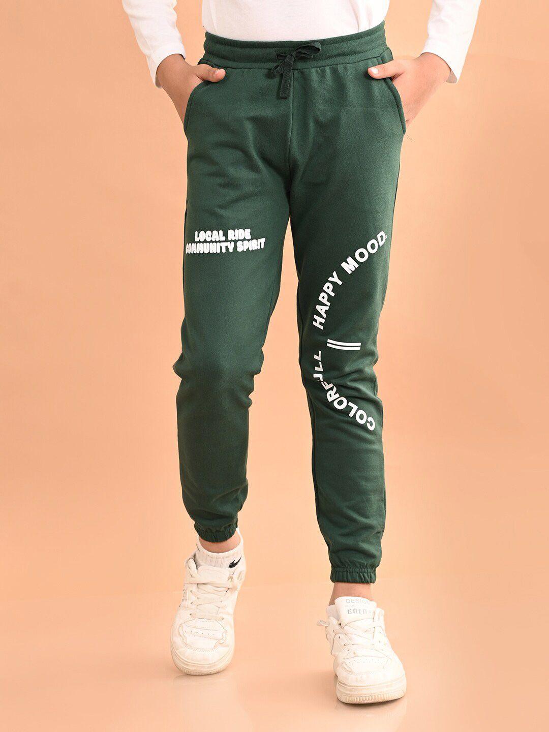 lilpicks boys mid-rise typography printed cotton joggers