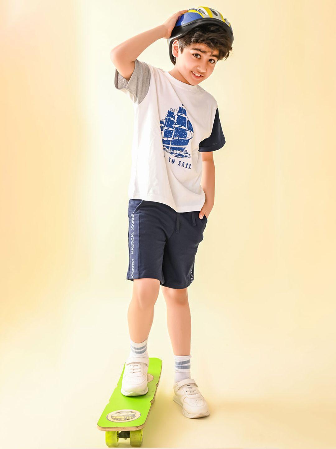 lilpicks boys printed cotton t-shirt with shorts