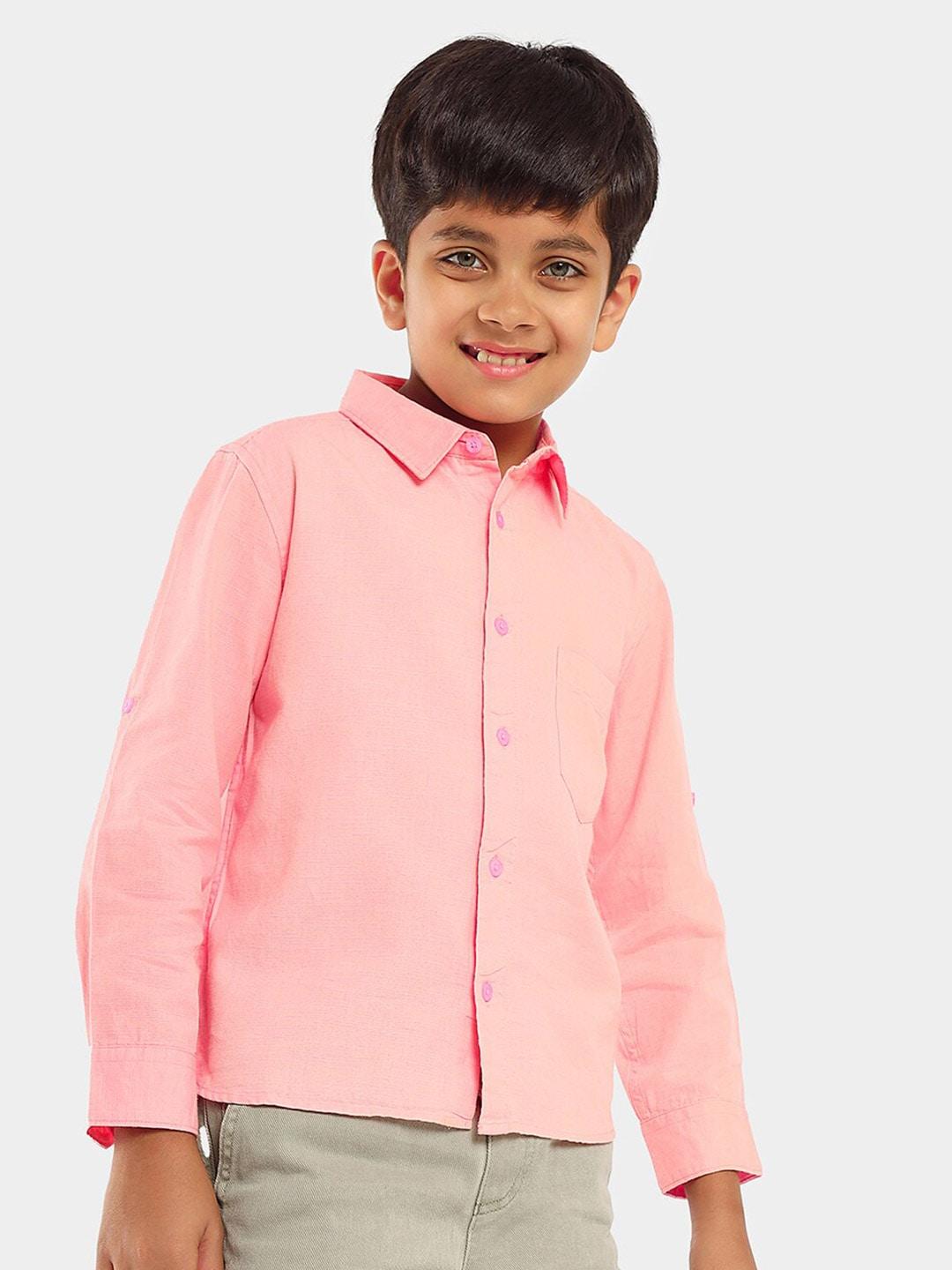 lilpicks boys smart opaque regular fit cotton casual shirt