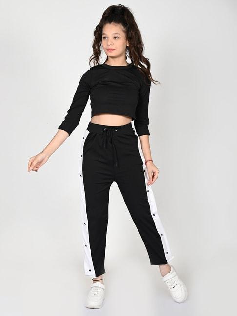 lilpicks-kids-black-solid-top-with-pants