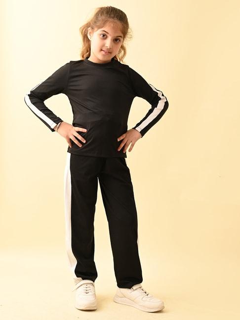 lilpicks kids black solid top with plazzos