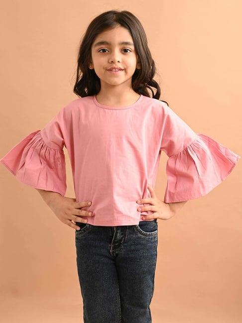 lilpicks kids pink cotton regular fit top