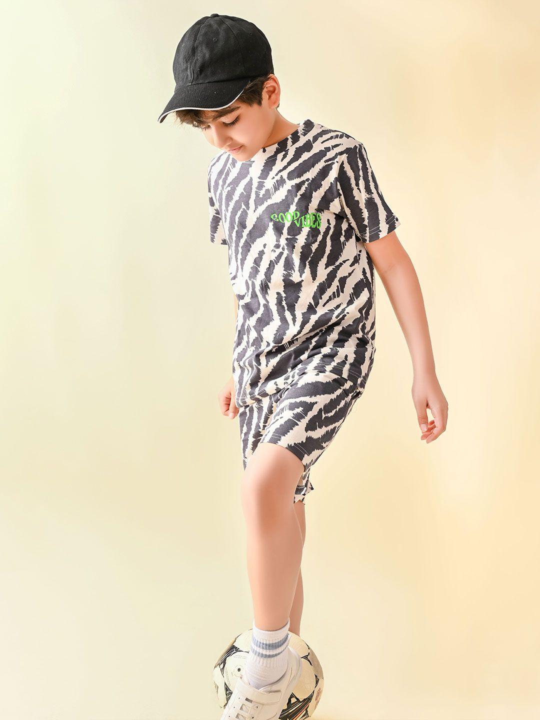 lilpicks boys printed cotton t-shirt with shorts