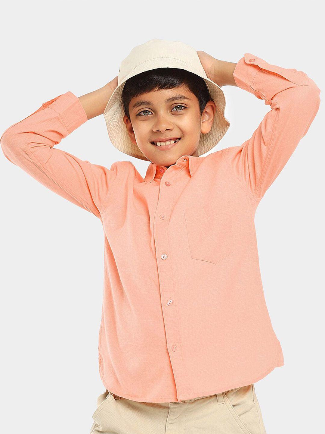 lilpicks boys smart opaque regular fit pockets cotton casual shirt