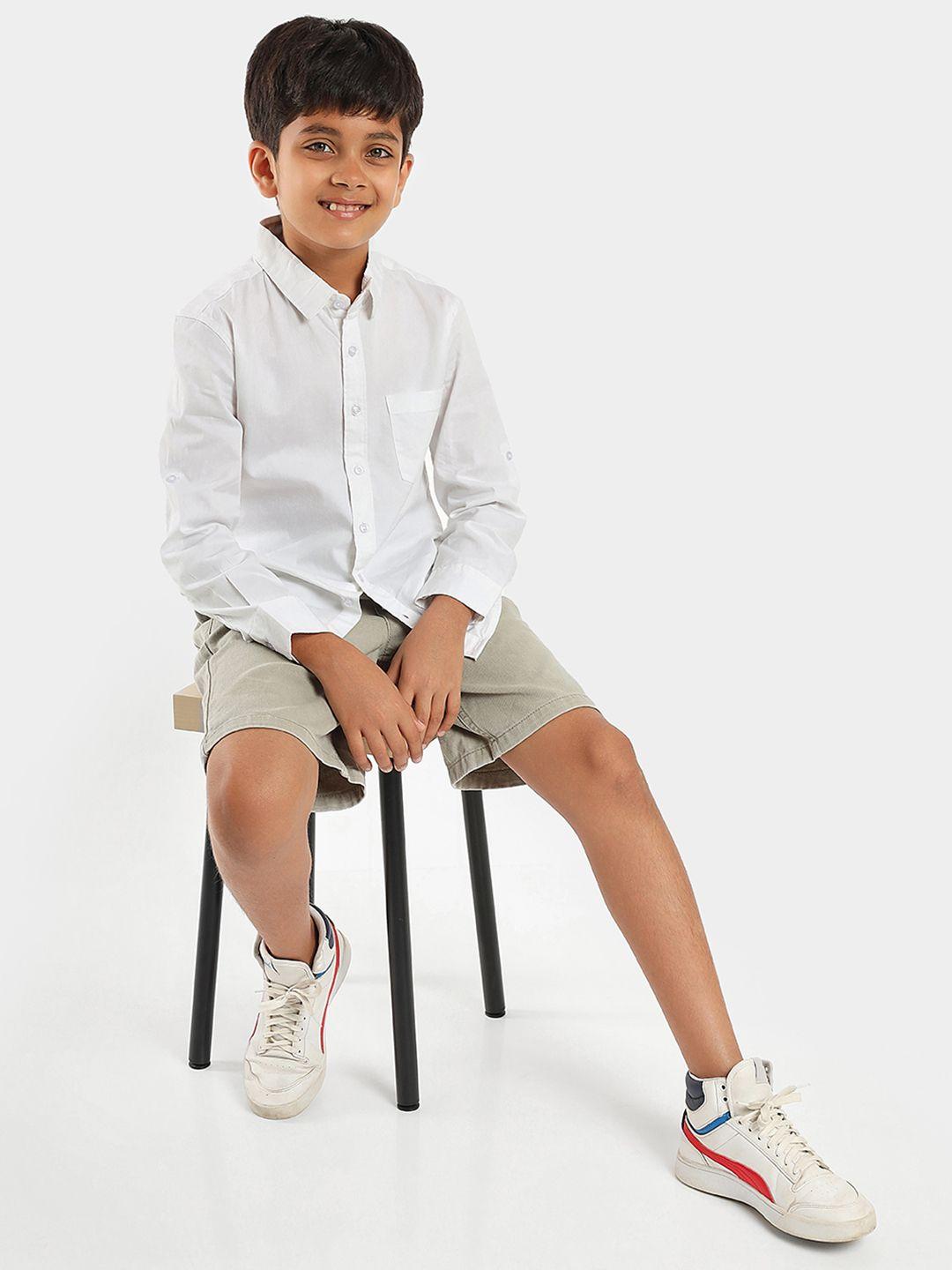 lilpicks boys spread collar cotton smart casual shirt