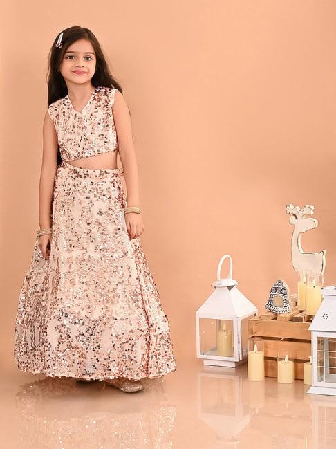 lilpicks kids beige embellished lehenga with choli