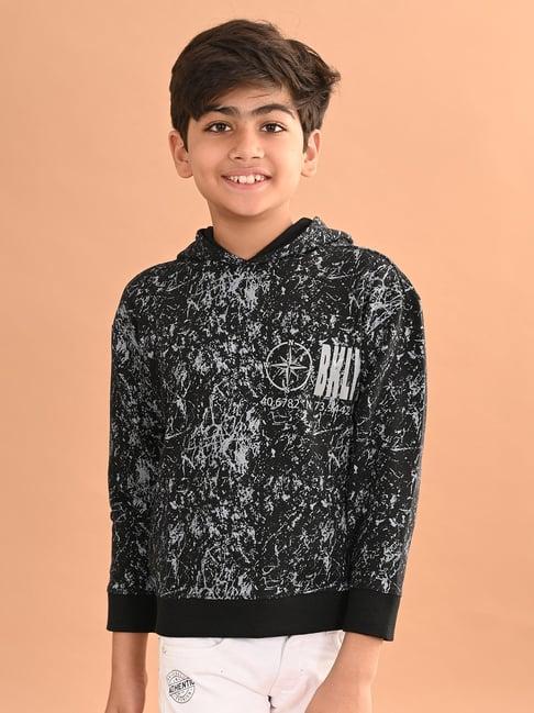 lilpicks kids black printed full sleeves sweatshirt