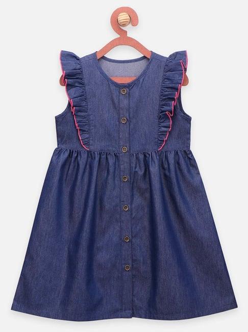 lilpicks kids blue regular fit dress