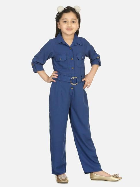 lilpicks kids blue regular fit jumpsuit