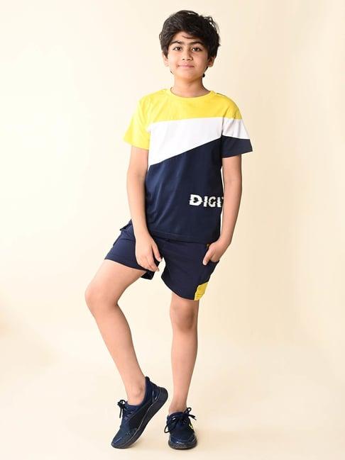 lilpicks kids multicolor color block t-shirt with shorts