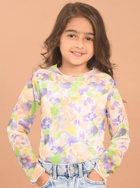 lilpicks kids multicolor floral print full sleeves top