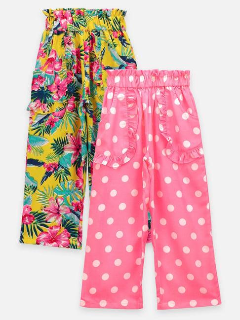 lilpicks kids multicolor printed pants (pack of 2)