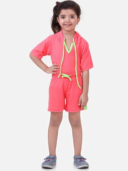 lilpicks kids neon pink regular fit t-shirt set