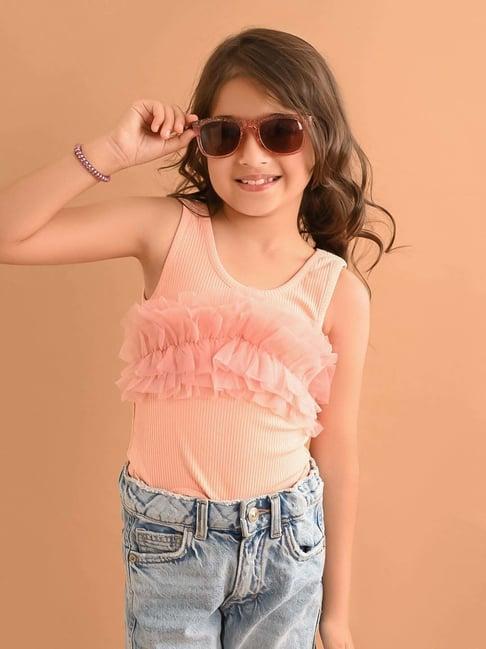 lilpicks kids pink cotton regular fit top