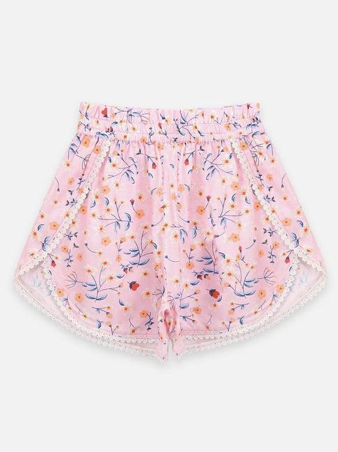 lilpicks kids pink floral print shorts