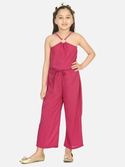 lilpicks kids red regular fit jumpsuit