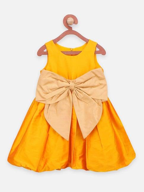 lilpicks kids yellow regular fit dress