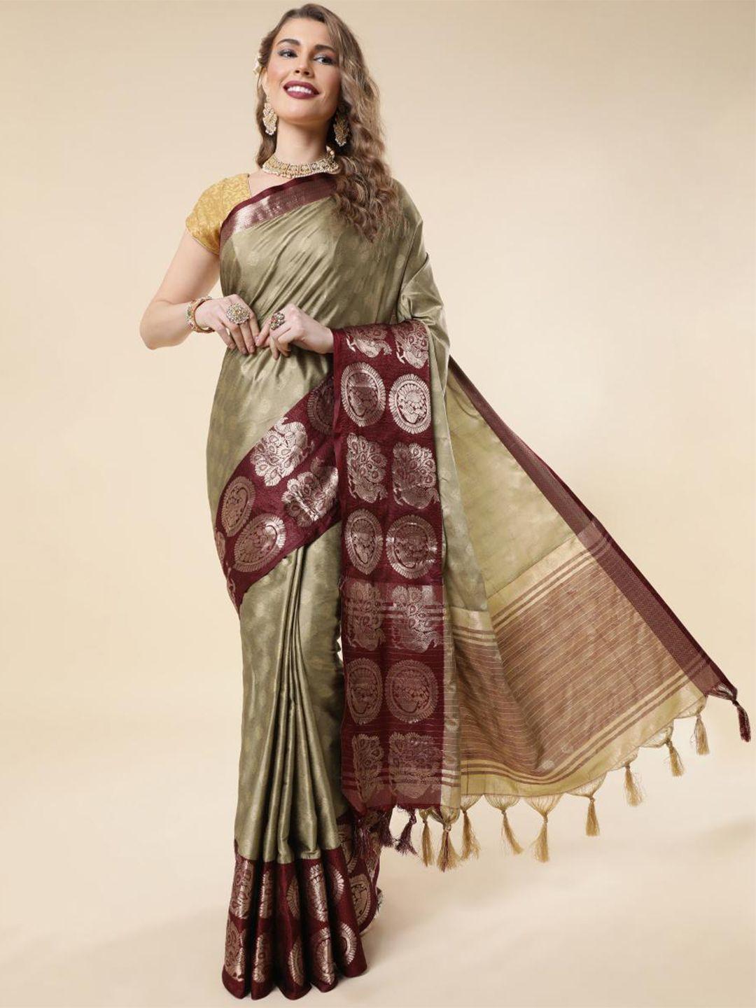 limdo cream-coloured art silk kanjeevaram saree