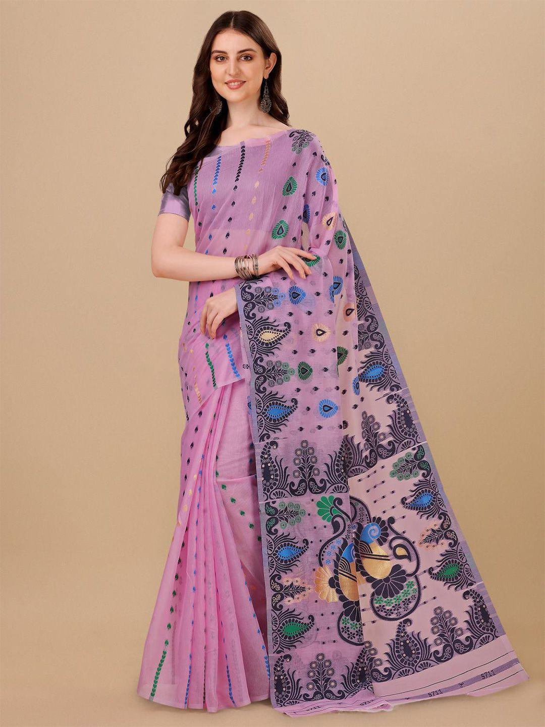 limdo ethnic motifs woven design pure cotton jamdani saree