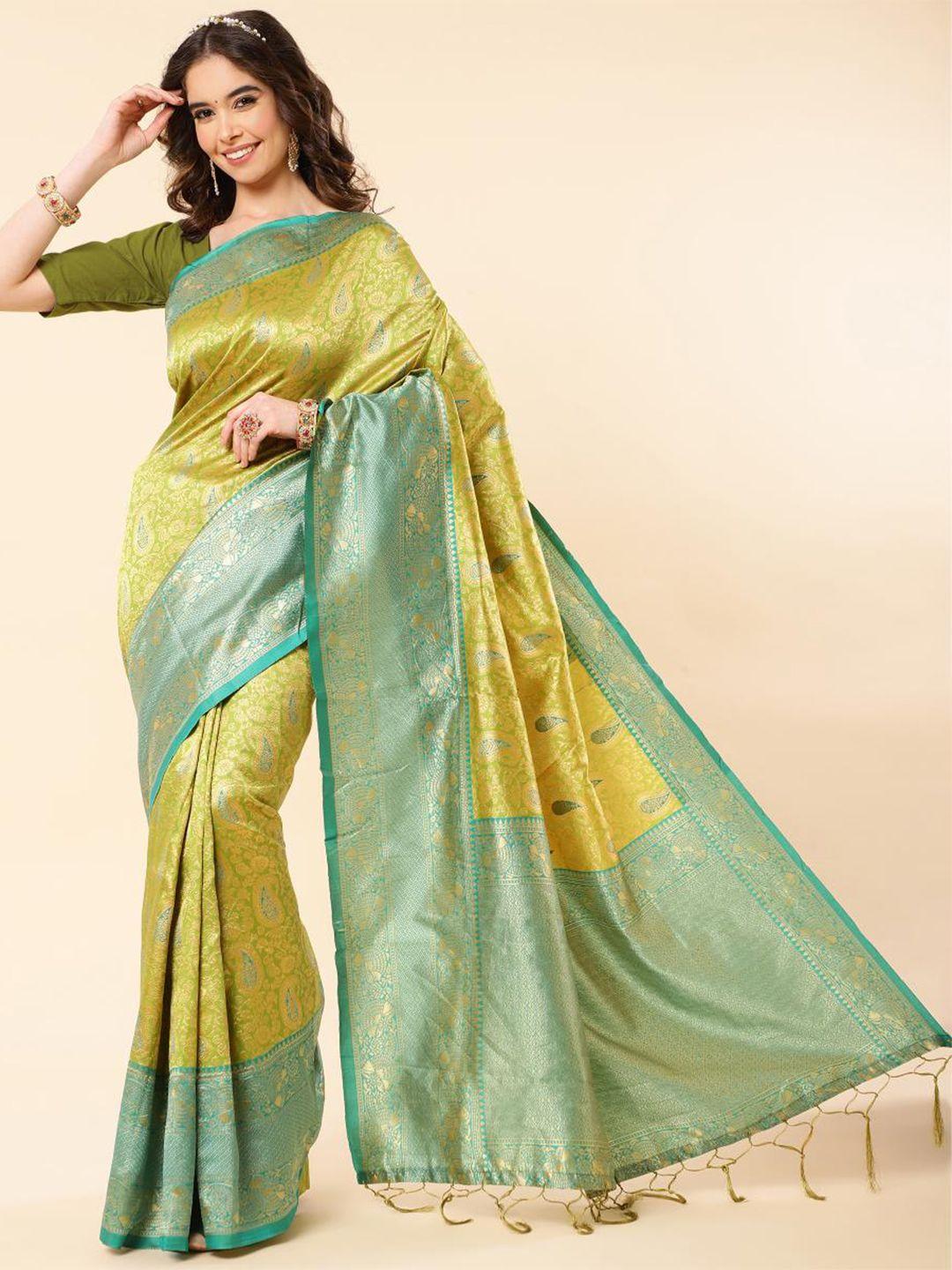 limdo ethnic motifs woven design zari pure silk banarasi saree