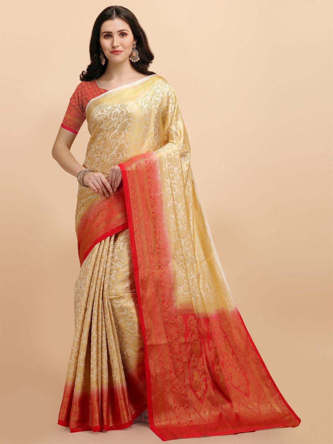 limdo floral woven design zari pure silk banarasi saree
