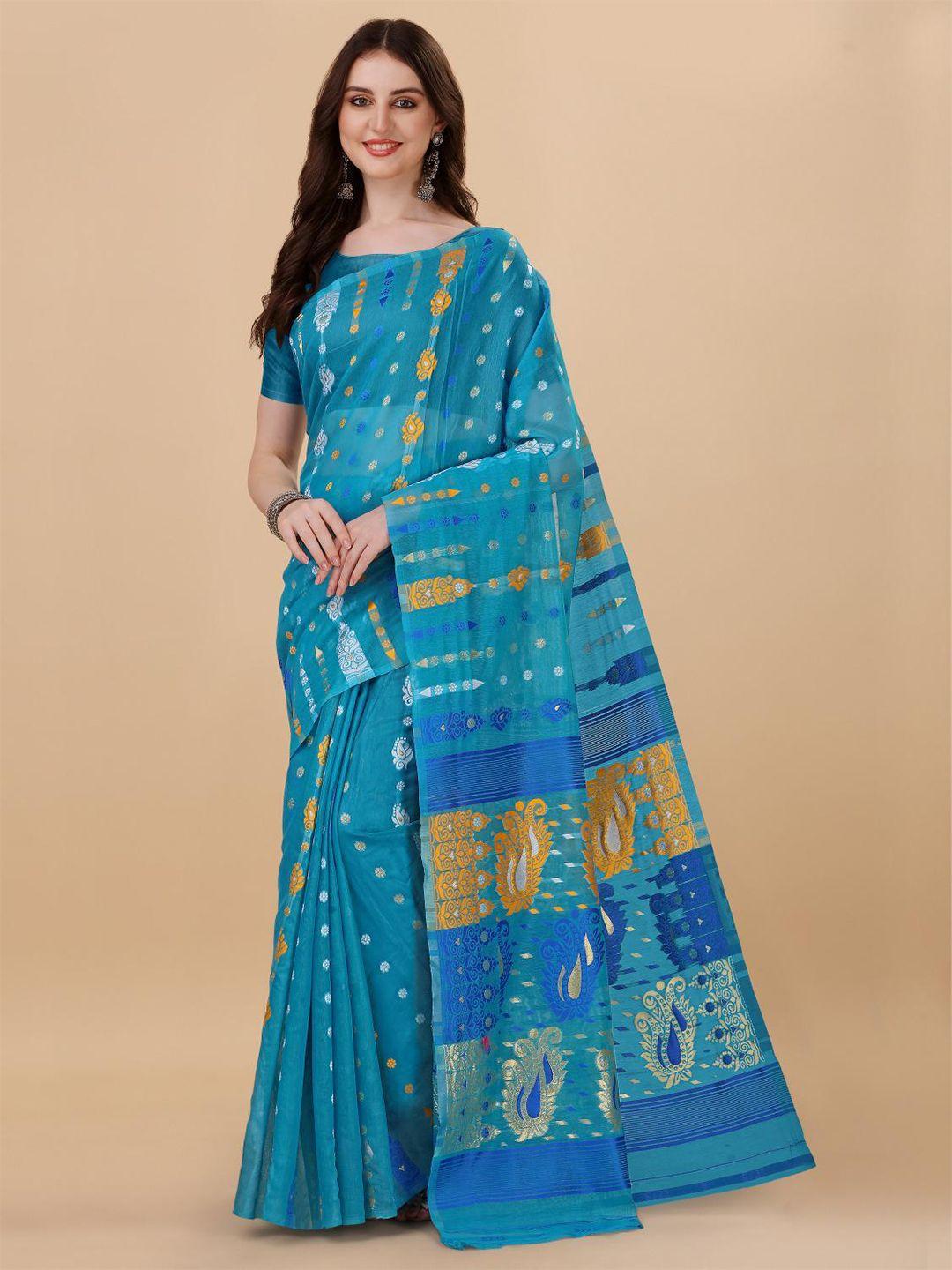 limdo woven design pure cotton jamdani saree