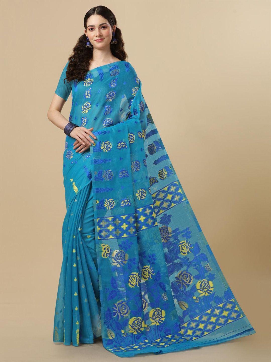 limdo woven design pure cotton jamdani saree