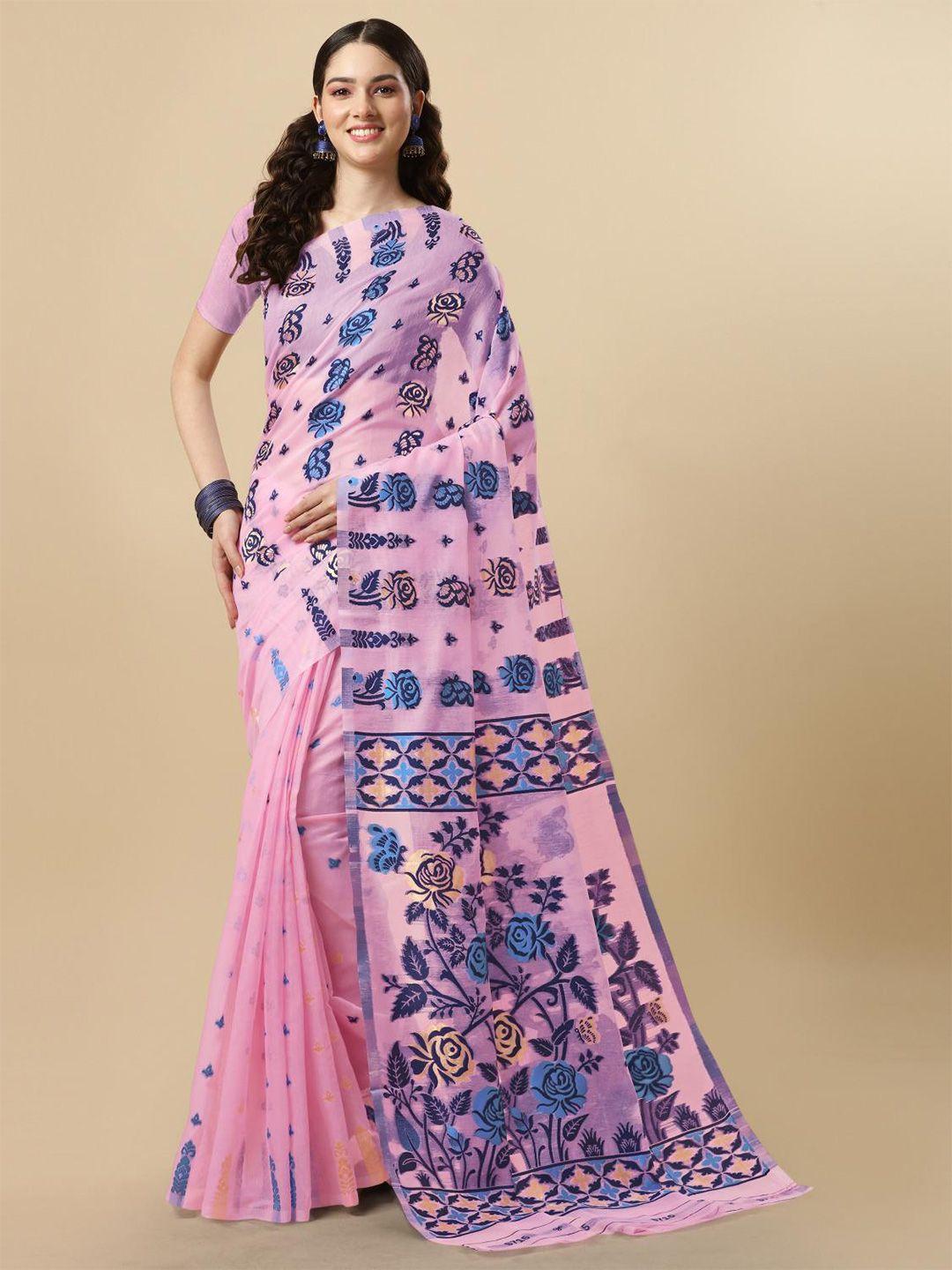 limdo woven design pure cotton jamdani saree