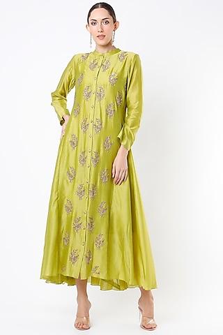 lime green chanderi tunic