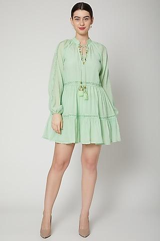 lime green embroidered tunic
