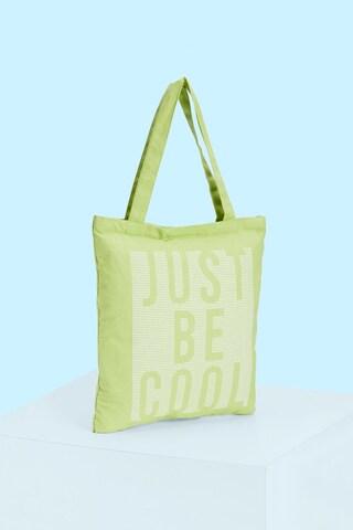lime green printeded casual cotton women tote bag